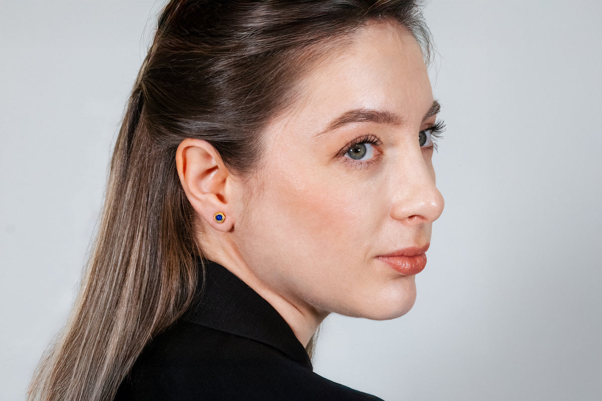 Bel e Viv Honeycomb Stud Earrings