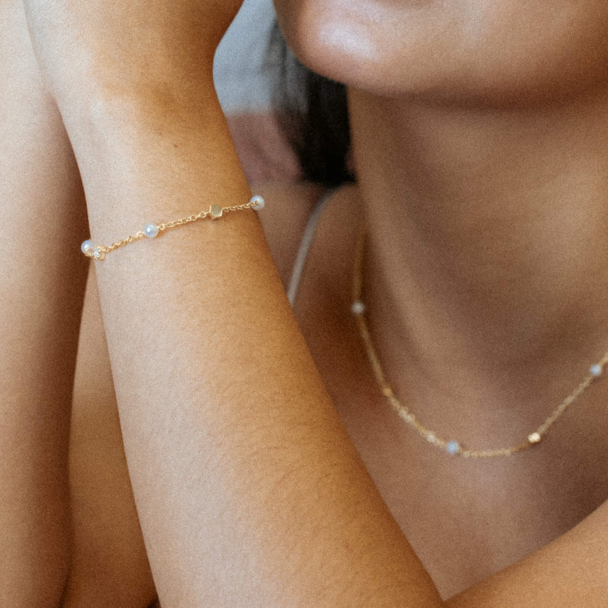 Pulseira La Clara Pérola e Topázio