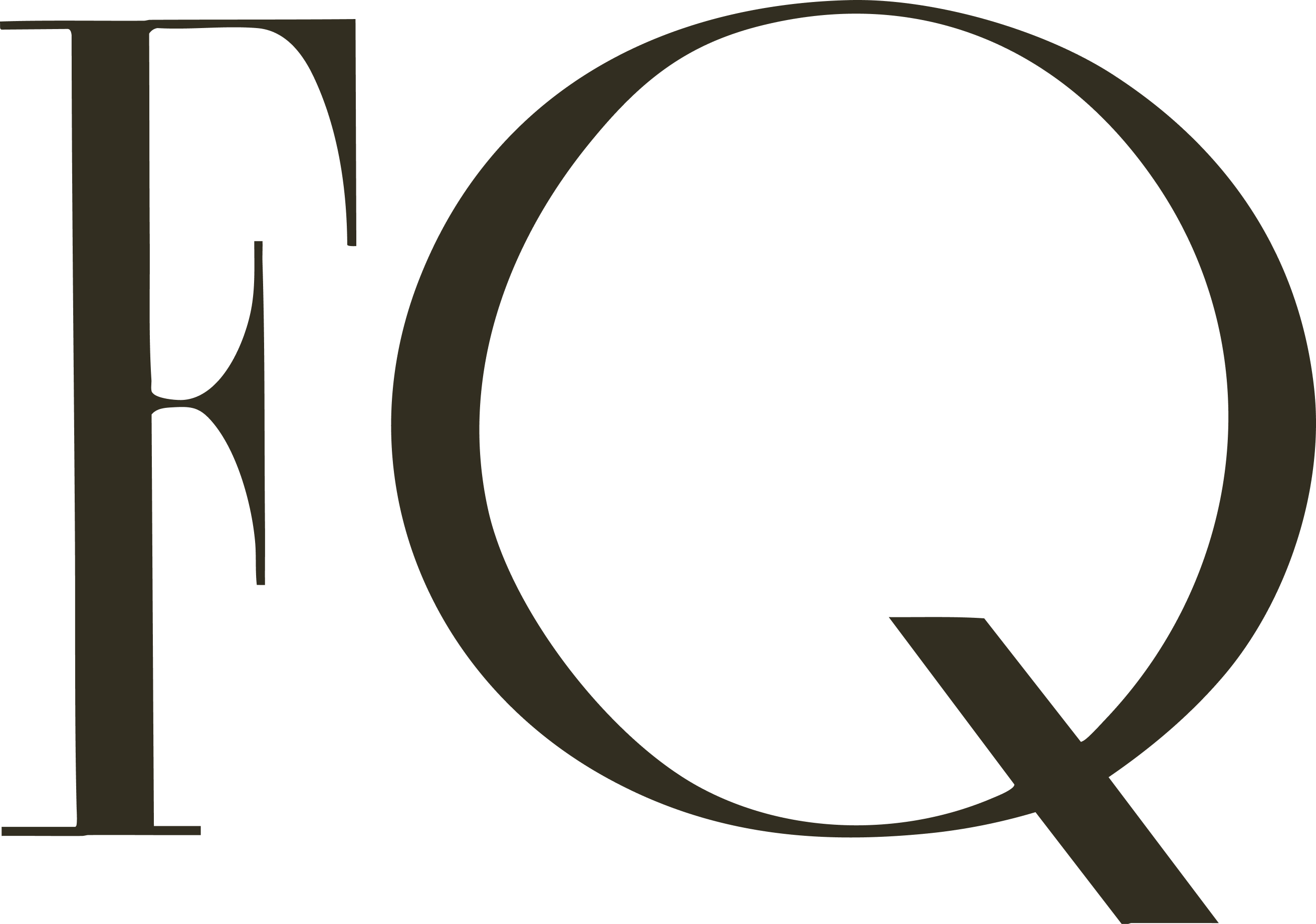 Black 'FQ' logo on a transparent background
