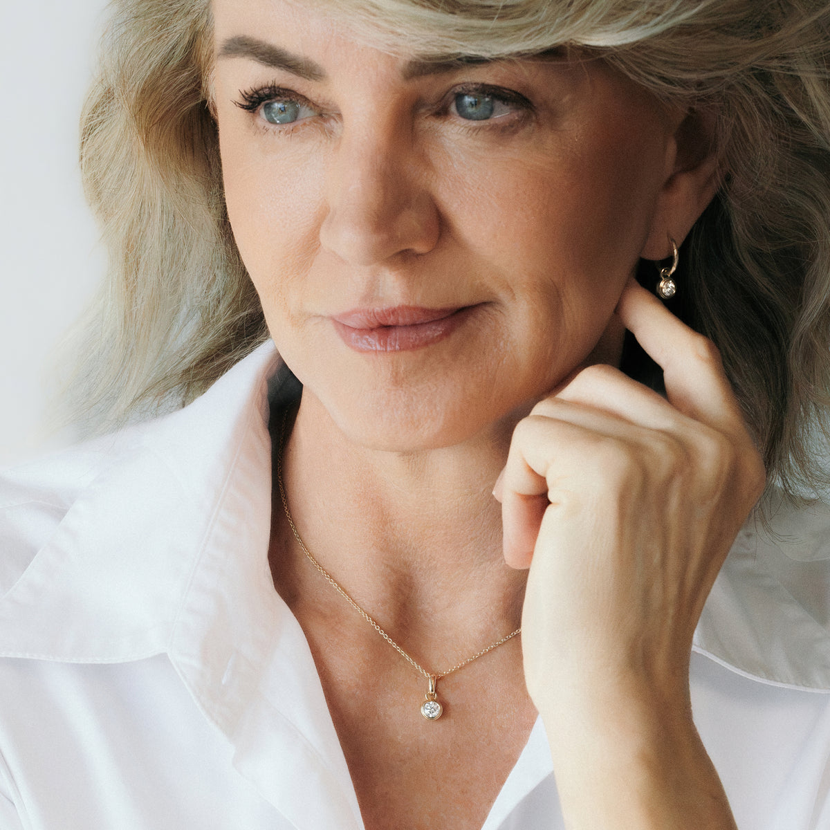 Solid gold diamond necklace by BY TONIN New Zealand: 0.5ct solitaire lab grown diamond pendant, shop ethical luxury jewellery.